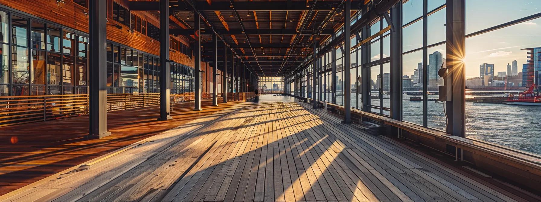 a dynamic urban dockyard showcases expert builders meticulously selecting durable materials for innovative, eco-friendly residential docks under bright overhead lights, emphasizing the intersection of craftsmanship and sustainability.